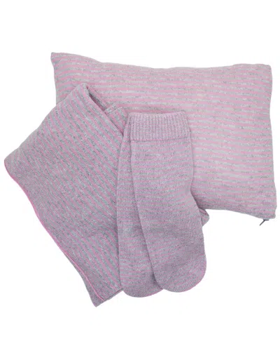 Portolano Wool & Cashmere-blend Travel Set In Mini Stripes