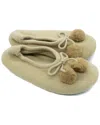 Portolano Wool-blend Ballerina Bow Slipper In Camel