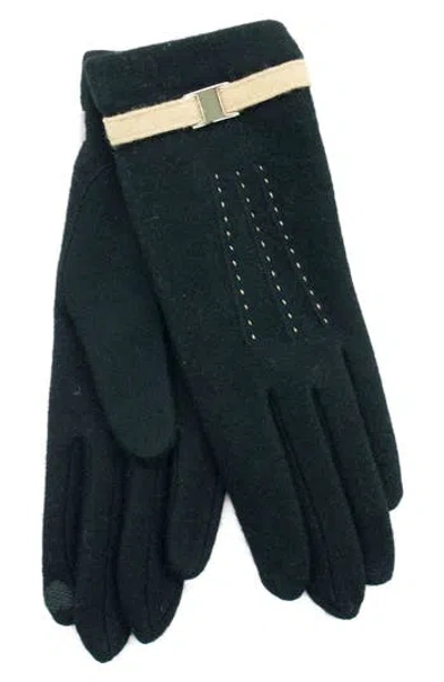 Portolano Wool Blend Gloves In Black