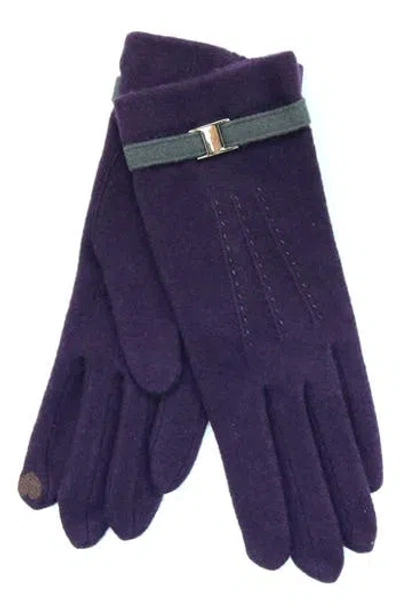 Portolano Wool Blend Gloves In Purple