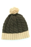 Portolano Wool Blend Pompom Beanie In Green