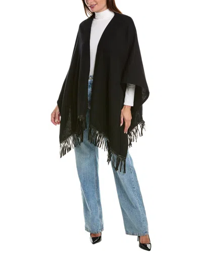 Portolano Wool Fringe Ruana In Black