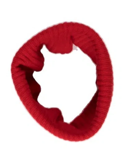 Pre-owned Portolano Wool Infinity Scarf In Red