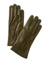 Portolano Wool-lined Leather Gloves In Green