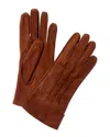 Portolano Wool-lined Suede Gloves In Brown