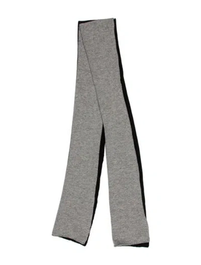 Pre-owned Portolano Wool Printed Scarf In Gray