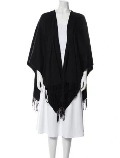 Pre-owned Portolano Wool Shawl In Black