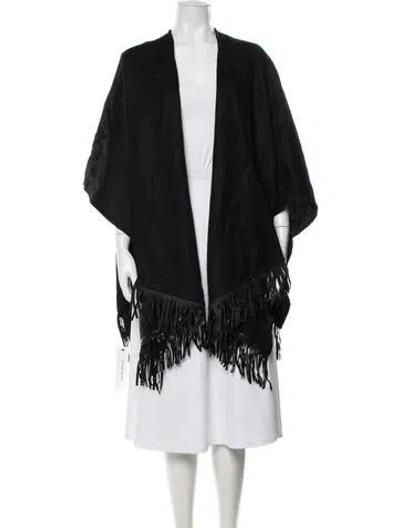 Pre-owned Portolano Wool Shawl In Black
