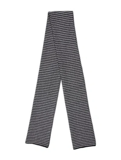 Pre-owned Portolano Wool Striped Scarf In Black
