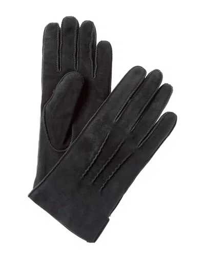 Portolano Wool-lined Suede Gloves In Brown