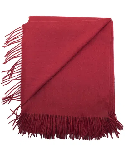 Portolano Woven Throw With Tubular Fringes In Red
