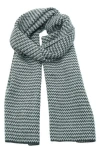 Portolano Zigzag Jacquard Scarf In Heather Charcoal/light Grey