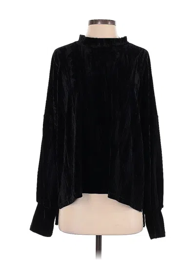 Pre-owned Portrait Long Sleeve Blouse In Black