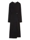 Ports 1961 Asymmetrical Buttoned Midi Dress In Black