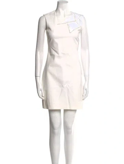 Pre-owned Ports 1961 Asymmetrical Mini Dress In White