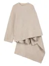 Ports 1961 Asymmetrical Wrap Sweater In Neutral