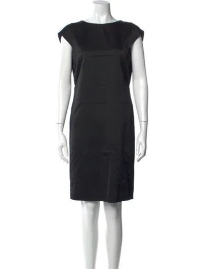 Pre-owned Ports 1961 Bateau Neckline Knee-length Dress In Black