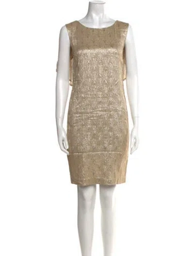 Pre-owned Ports 1961 Bateau Neckline Knee-length Dress In Multi