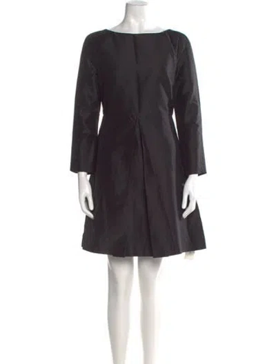 Pre-owned Ports 1961 Bateau Neckline Mini Dress In Blue