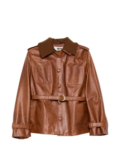 Ports 1961 Belted Leather Jacket In Multi