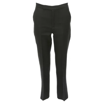 Ports 1961 Black Wool Silk Cotton Lined Flared Cropped Trousers Fr38 M