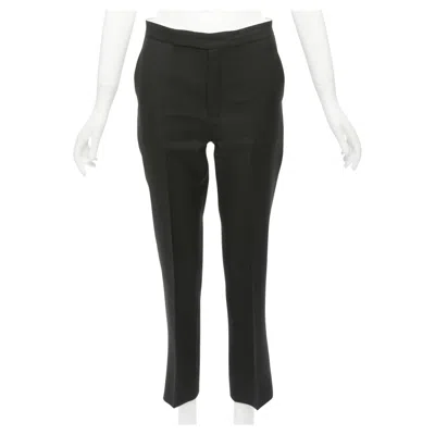 Pre-owned Ports 1961 Black Wool Silk Cotton Lined Flared Cropped Trousers Fr38 M