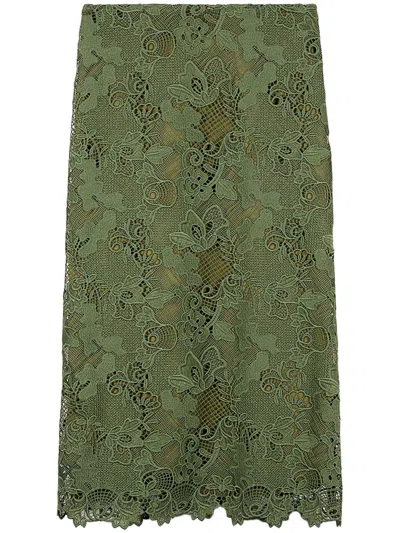 Ports 1961 Chantilly-lace Skirt In Green