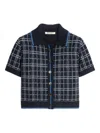 Ports 1961 Check-pattern Short-sleeve Top In Black