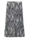 Ports 1961 Chevron Pleated Midi Skirt In Black