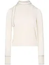 Ports 1961 Contrast-stitching Round-neck Knitted Top In White