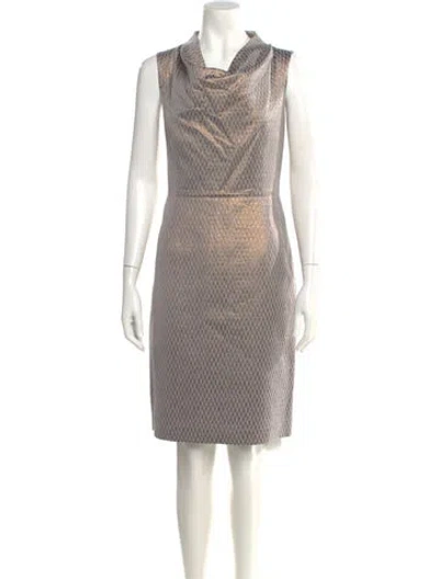 Pre-owned Ports 1961 Cowl Neck Knee-length Dress