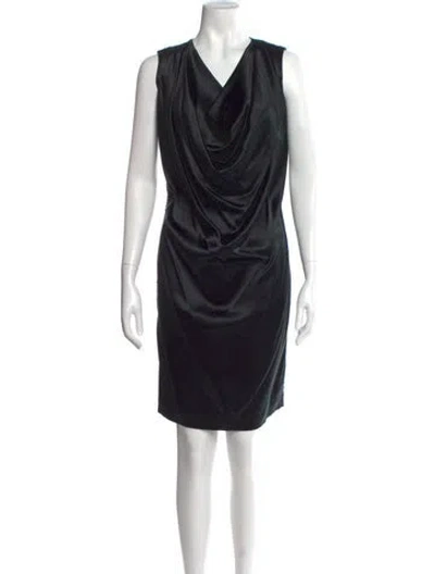 Pre-owned Ports 1961 Cowl Neck Mini Dress In Black