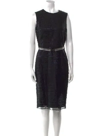 Pre-owned Ports 1961 Crew Neck Knee-length Dress In Black