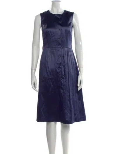 Pre-owned Ports 1961 Crew Neck Knee-length Dress In Blue