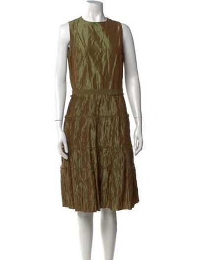 Pre-owned Ports 1961 Crew Neck Knee-length Dress In Green