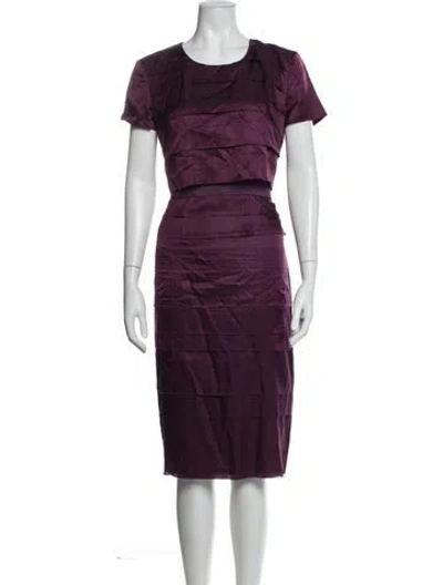 Pre-owned Ports 1961 Crew Neck Knee-length Dress In Purple