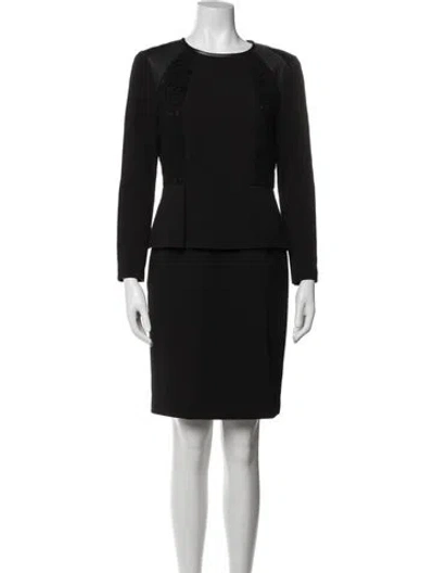 Pre-owned Ports 1961 Crew Neck Mini Dress In Black