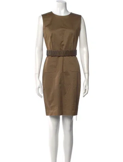 Pre-owned Ports 1961 Crew Neck Mini Dress In Brown
