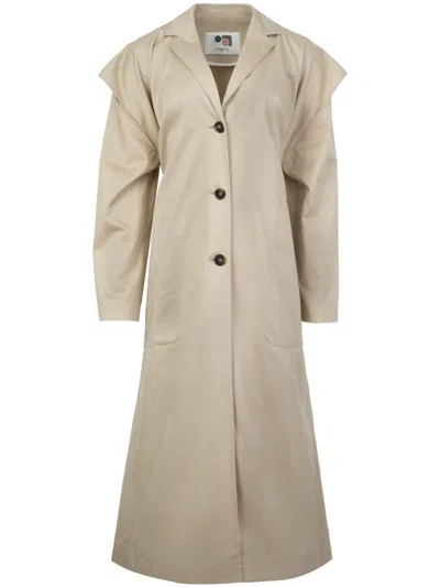 Ports 1961 Cut-out Cotton Trench Coat In Neutrals