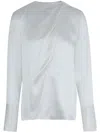 Ports 1961 Draped Scarf-like Silk Top In White