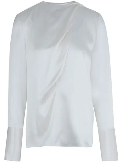 Ports 1961 Draped Scarf-like Silk Top In White
