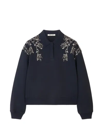 Ports 1961 Embellished Polo Top In Blue
