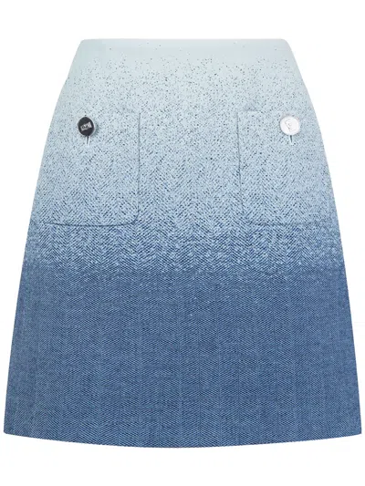 Ports 1961 Gradient-effect A-line Skirt In Blue