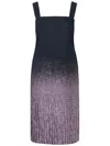 Ports 1961 Gradient-effect Bodycon Midi Dress In Black