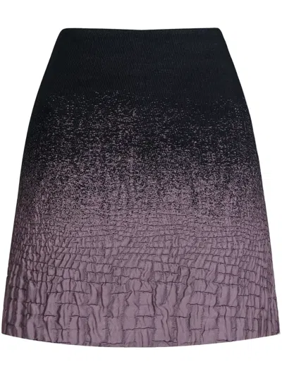 Ports 1961 Gradient-effect Crickled Skirt In Black