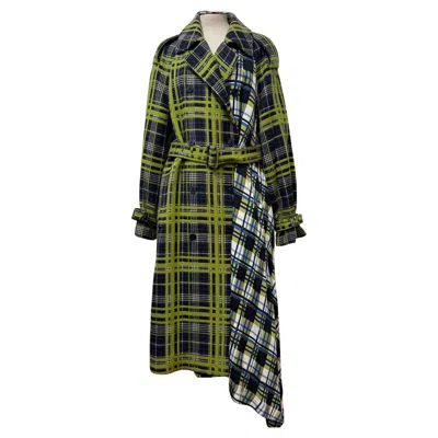 Pre-owned Ports 1961 Green Check Wool Coat Fr 36 / It 40