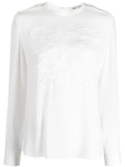 Ports 1961 Infinity Symbol-motif Long-sleeves Blouse In White