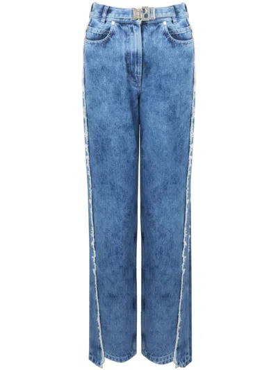 Ports 1961 Jacquard Straight-leg Trousers In Blue