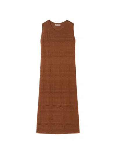 Ports 1961 Knitted Midi Dress In Brown