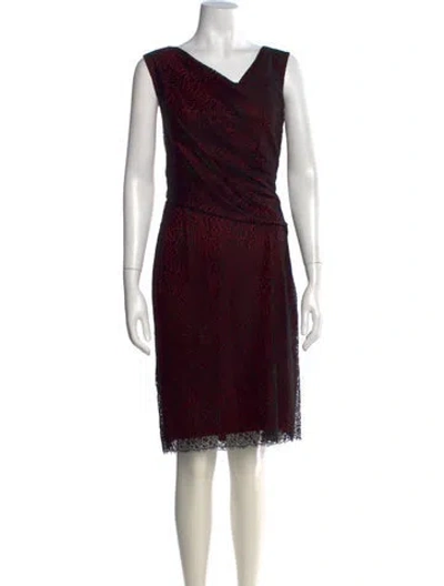 Pre-owned Ports 1961 Lace Pattern Knee-length Dress In Red